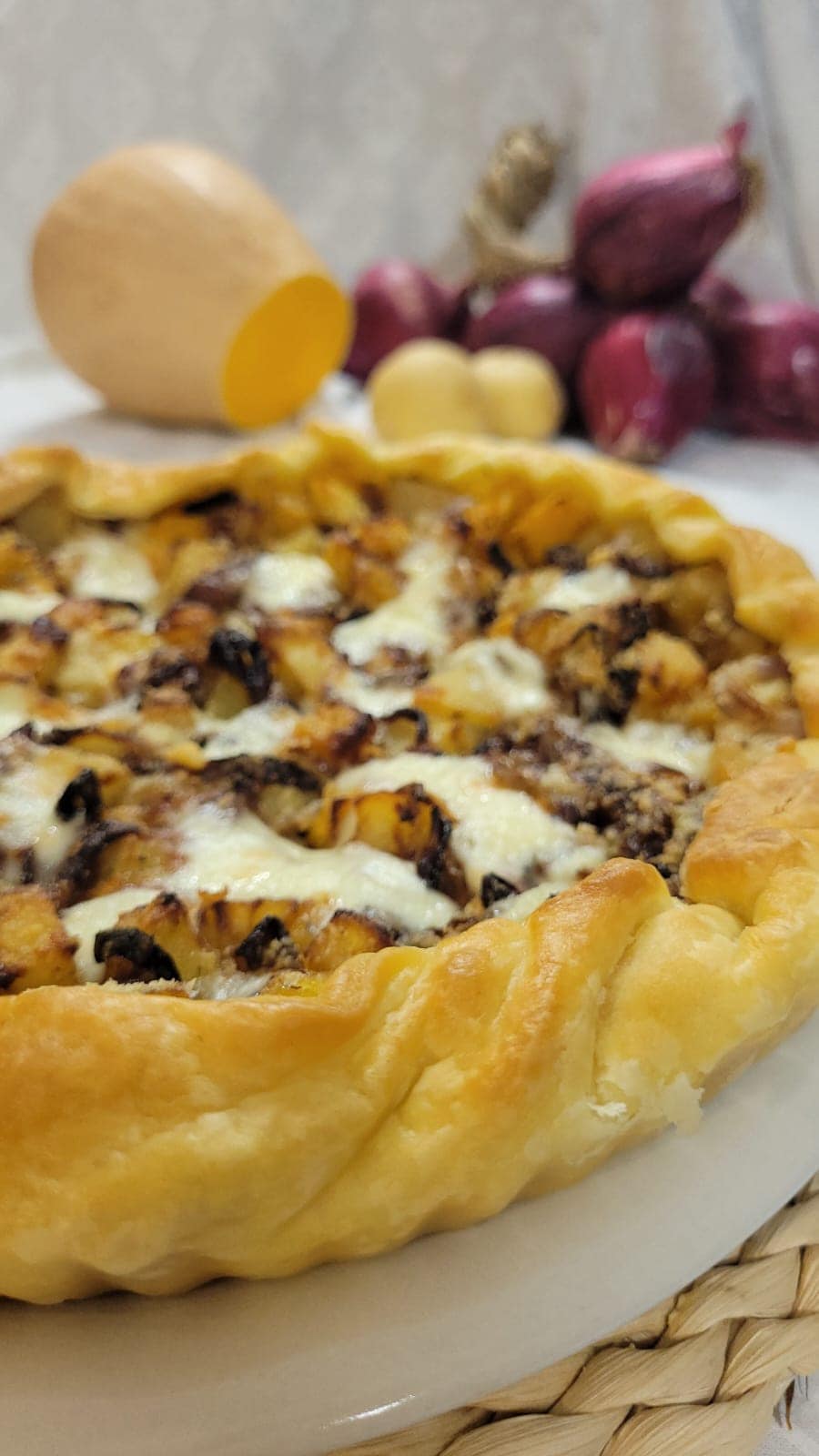 Tarta salada Calabaza Patatas y Cebollas de Tropea