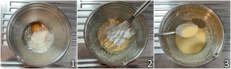 a. batir huevos parmesano y harina o almidón de maíz