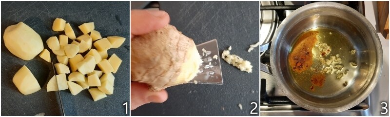 a. sofreír jengibre y páprika ahumada