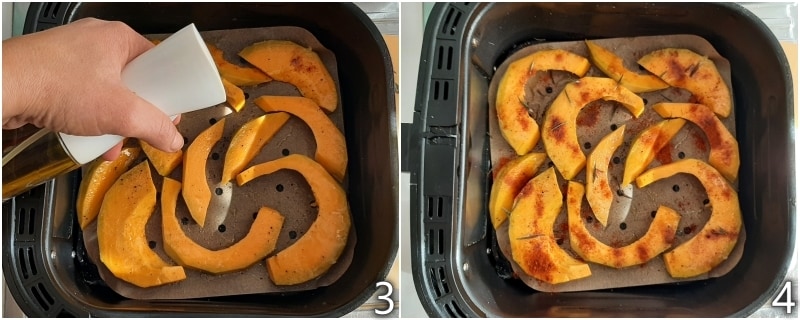 b. condimentar la calabaza con aceite sal y pimentón ahumado