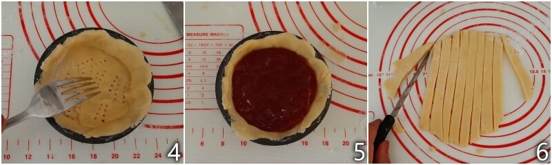 b. rellenar las tartaletas con mermelada o confitura