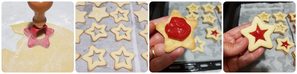 estrellas de navidad en rojo