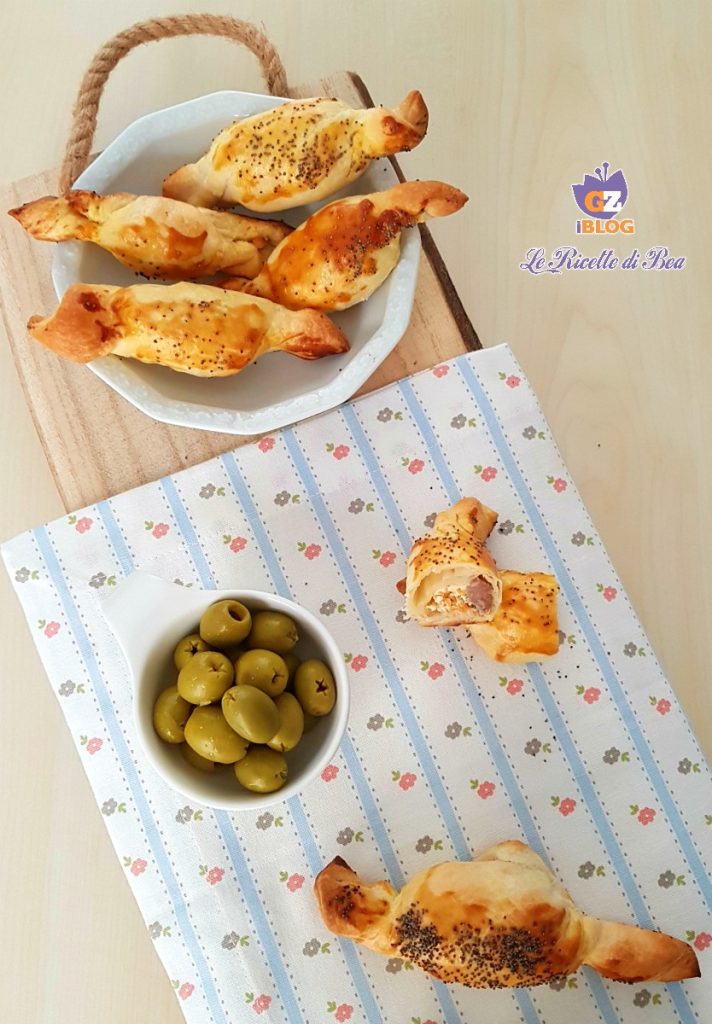 caramelos con hojaldre y salchicha