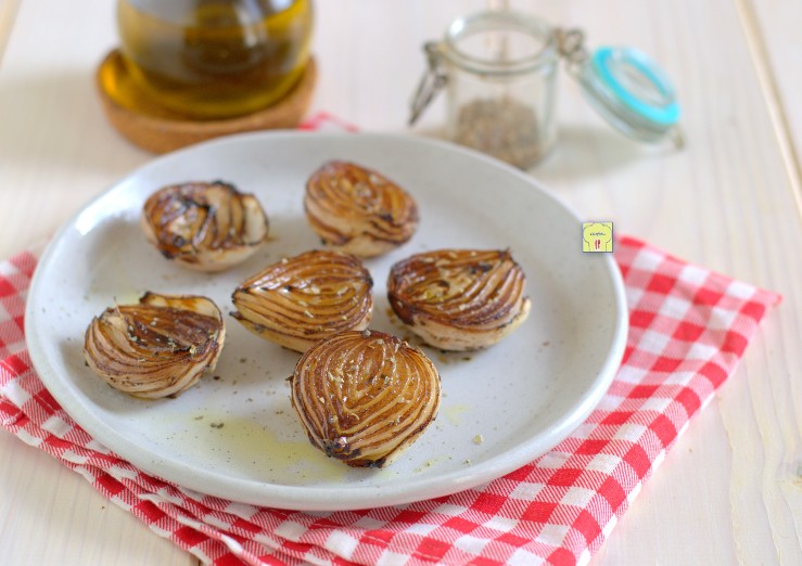 Cebollas asadas en freidora de aire