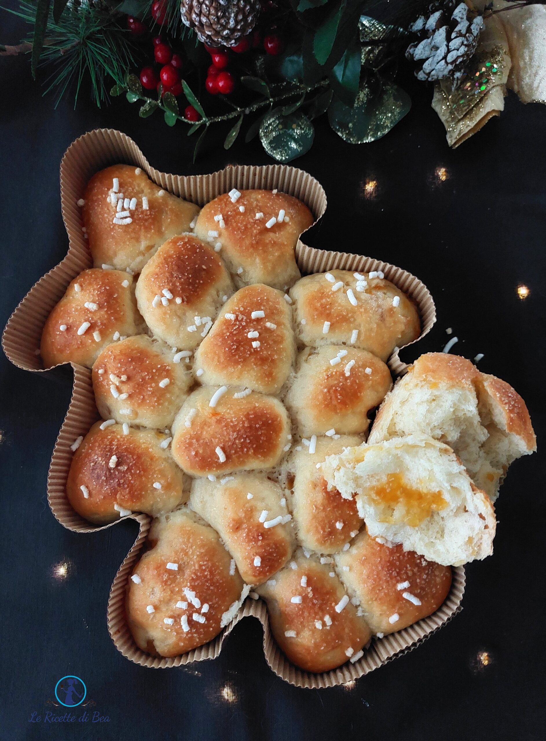Danubio Dulce con mermelada receta Árbol de Navidad