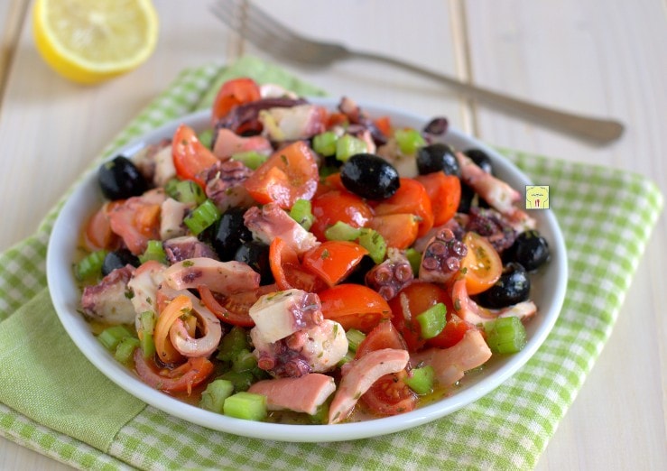 Ensalada de pulpo con verduras