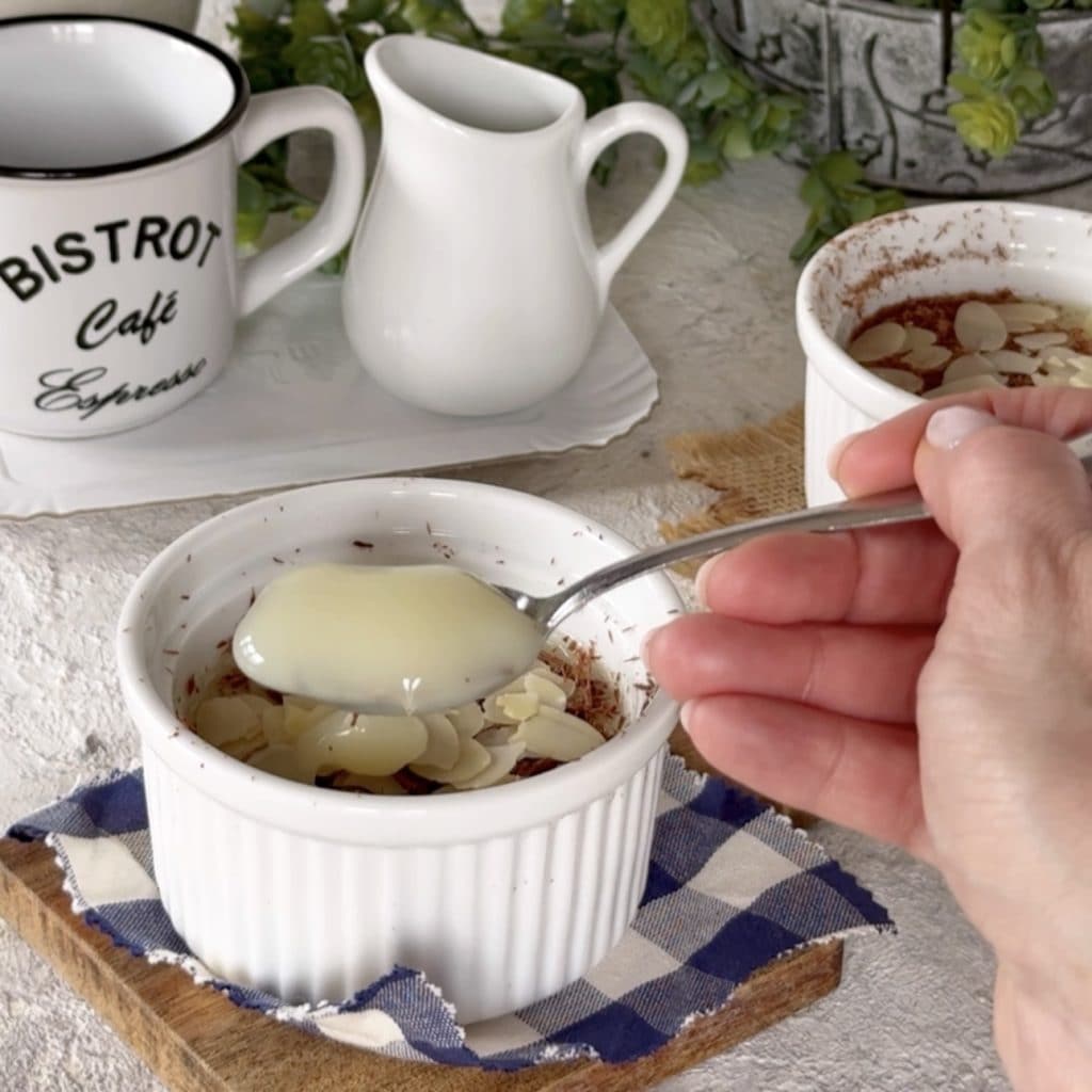 flan con leche de almendras