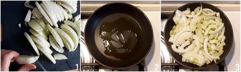 hinojos agridulces en sartén con aceitunas, pasas y piñones receta sabrosa para cocinar hinojos el chicco di mais 1 cortar hinojos