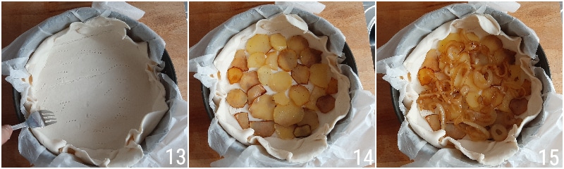 hojaldre con patatas cebollas y bacon receta tarta salada con masa de hojaldre huevos patatas en sartén bacon sabrosa el chicco di mais 5