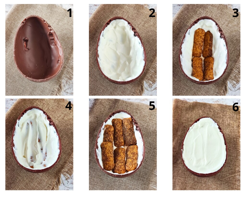 Huevo de Pascua relleno de tiramisú