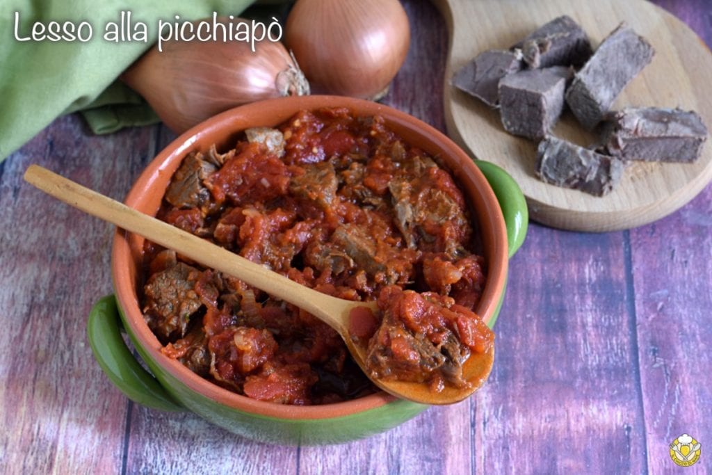 lesso alla picchiapò receta original romana para reutilizar la carne del caldo estofado con hervido y tomate cebollas il chicco di mais