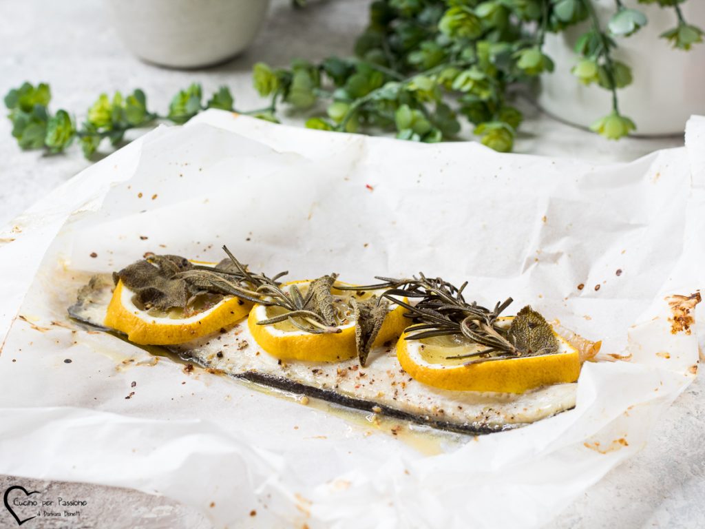 lubina al cartoccio al horno