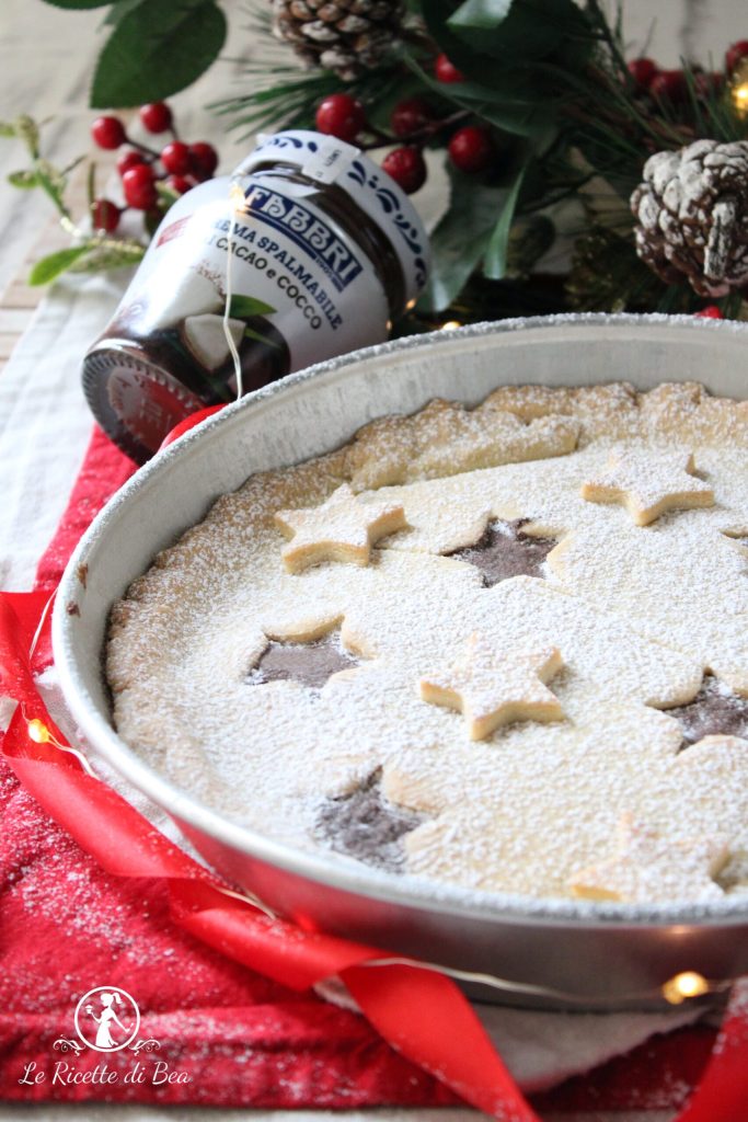 tarta con crema de cacao y coco