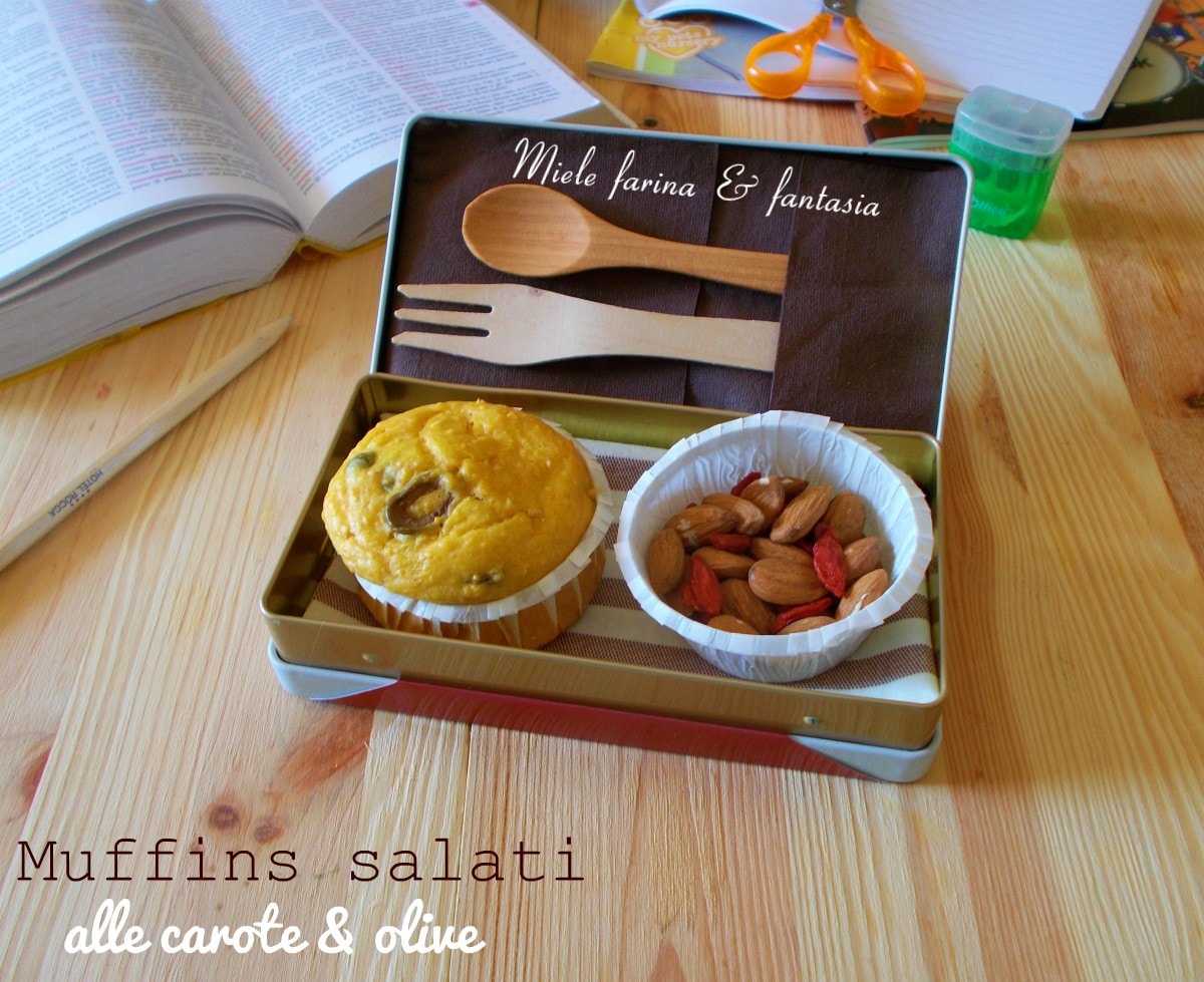 Muffins salados de zanahorias y aceitunas