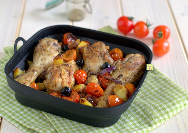 Muslos de pollo a la mediterránea en freidora de aire