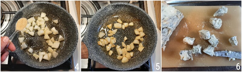 ñoquis peras y gorgonzola receta ñoquis cremositos detalles otoñales queso y peras el chicco di mais 2 caramelizar peras
