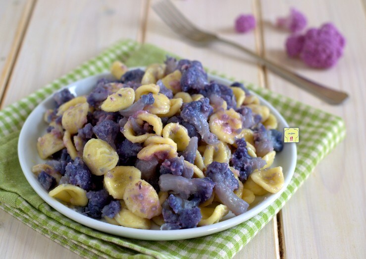 Orecchiette con coliflor morada