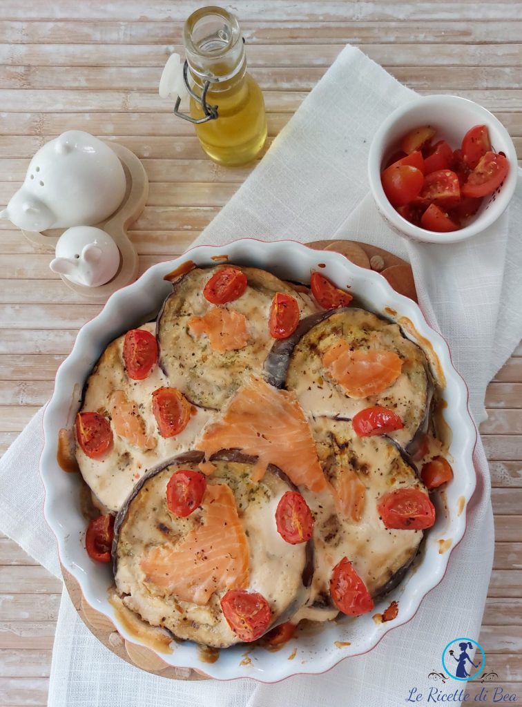 parmigiana de berenjenas con salmón