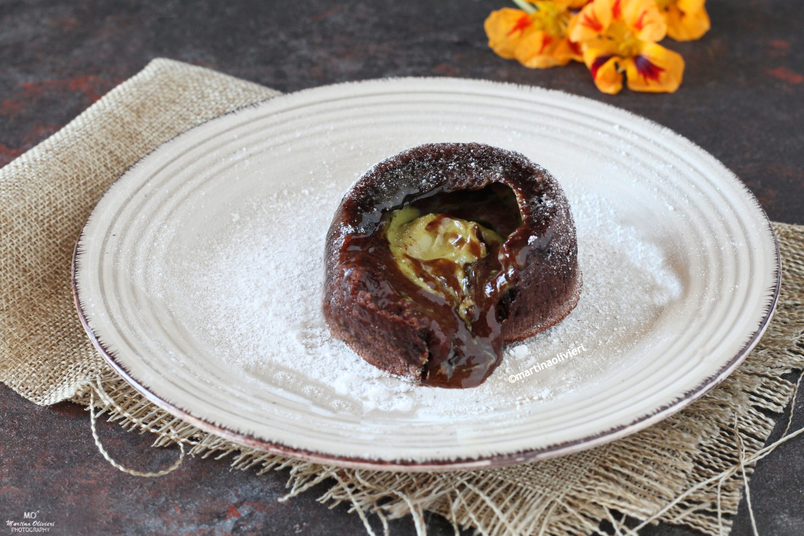 Pastel de chocolate y pistacho – Sin lactosa en la freidora de aire
