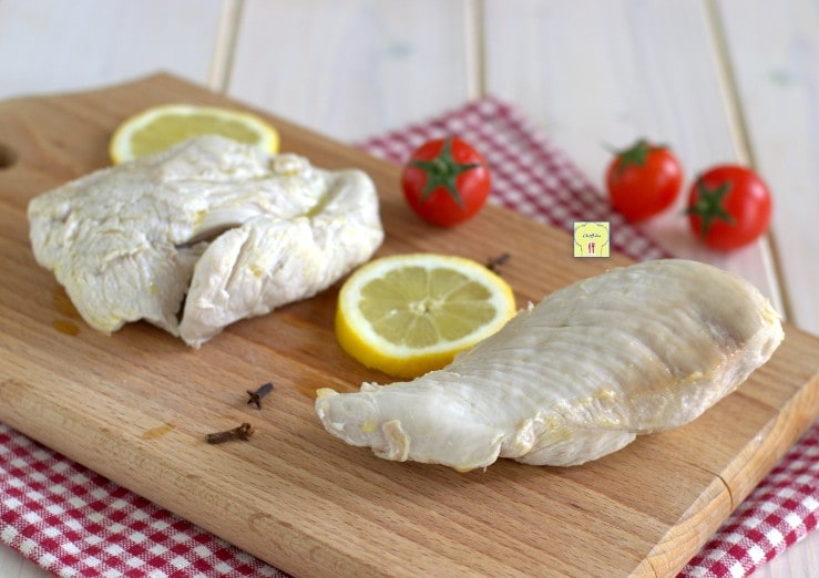 Pechuga de pollo hervida