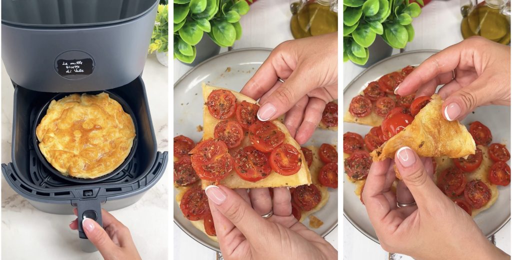 Tarta tatin de tomatitos en freidora de aire