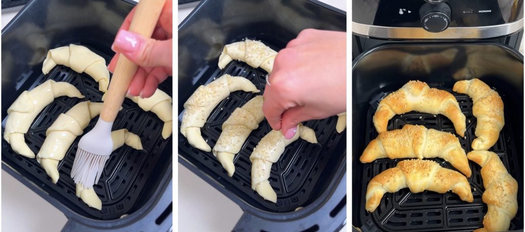 Croissants salados en freidora de aire