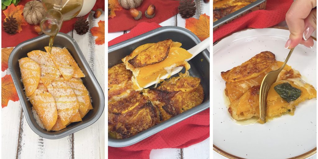 Parmigiana de calabaza en freidora de aire