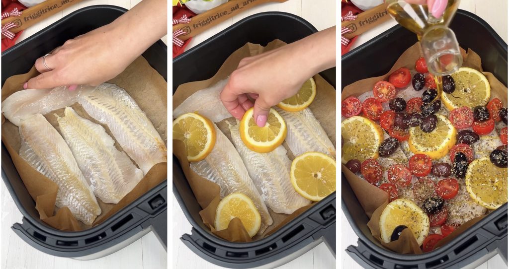Bacalao a la mediterránea en freidora de aire