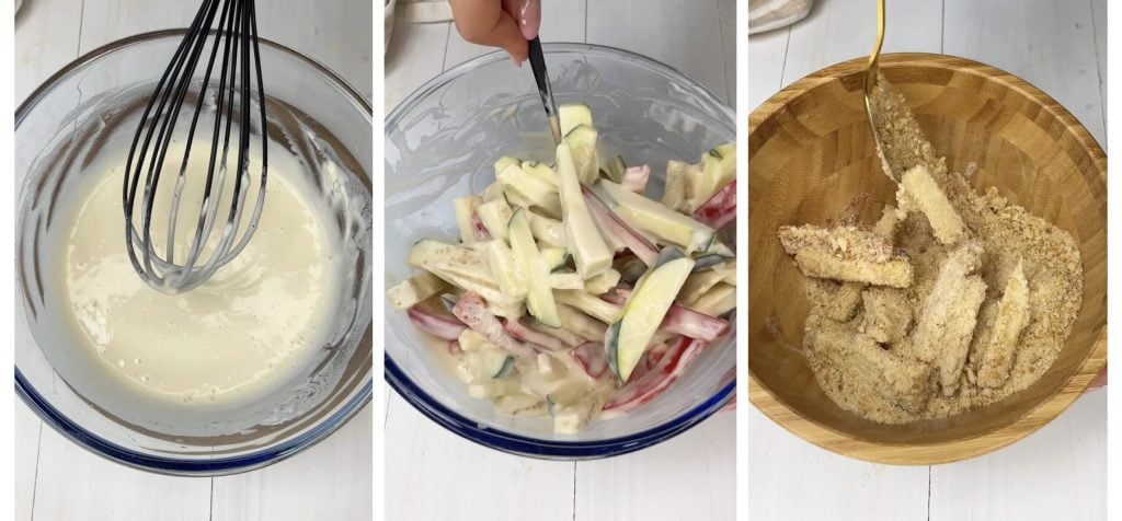 Palitos de verduras crujientes en freidora de aire