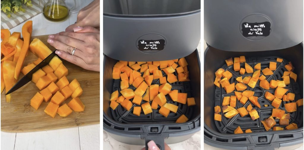 Filetes crujientes de calabaza en freidora de aire