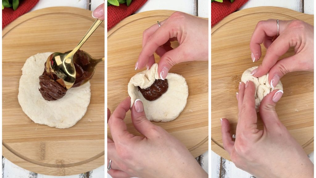 Bombas rellenas con crema de avellanas SIN levadura