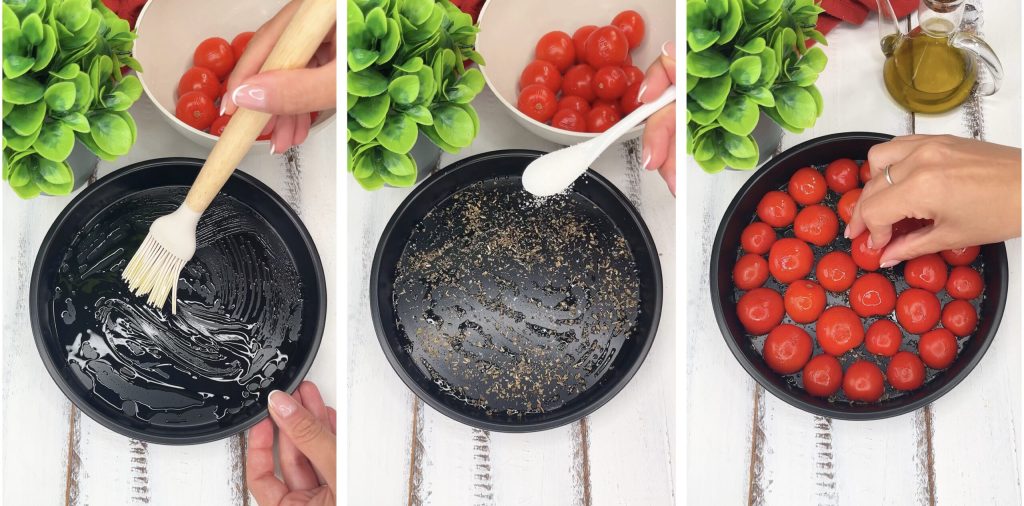 Tarta tatin de tomatitos en freidora de aire