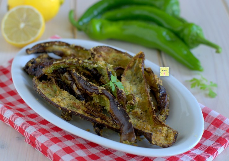 Pimientos verdes gratinados en freidora de aire