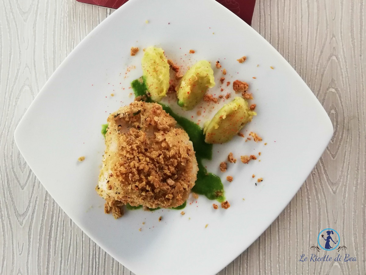 Rape de mar con crumble de aceitunas