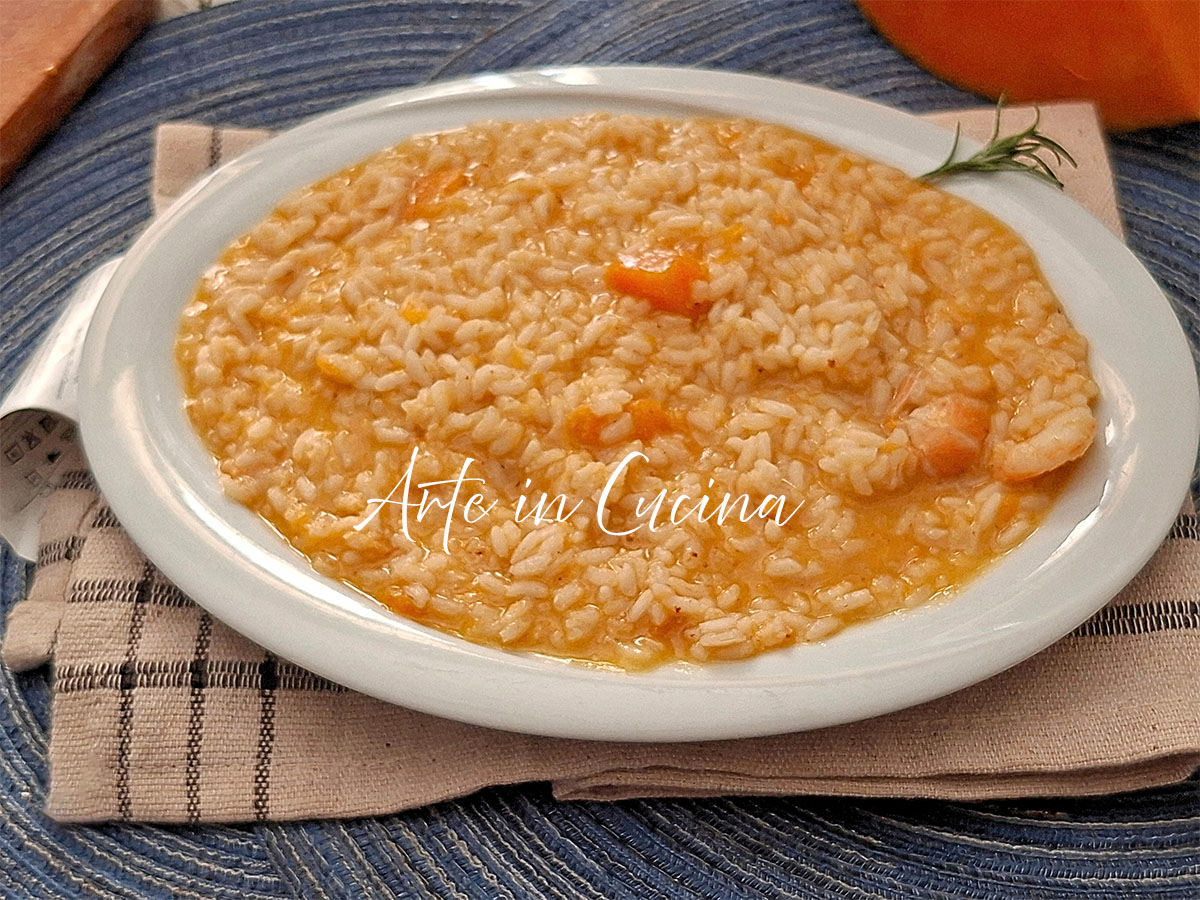 RISOTTO con CREMA de GAMBAS y CALABAZA