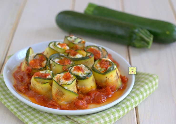 Rollitos de calabacín en sartén