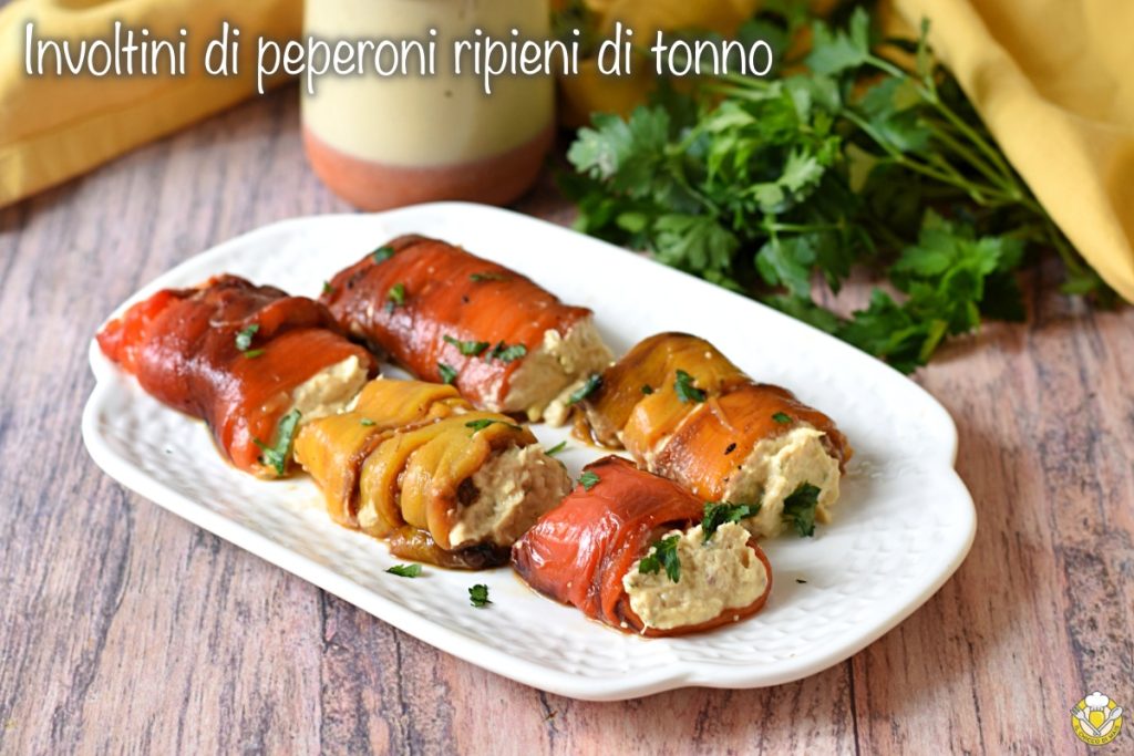 rollitos de pimientos rellenos de atún receta fresca de verano con pimientos asados il chicco di mais