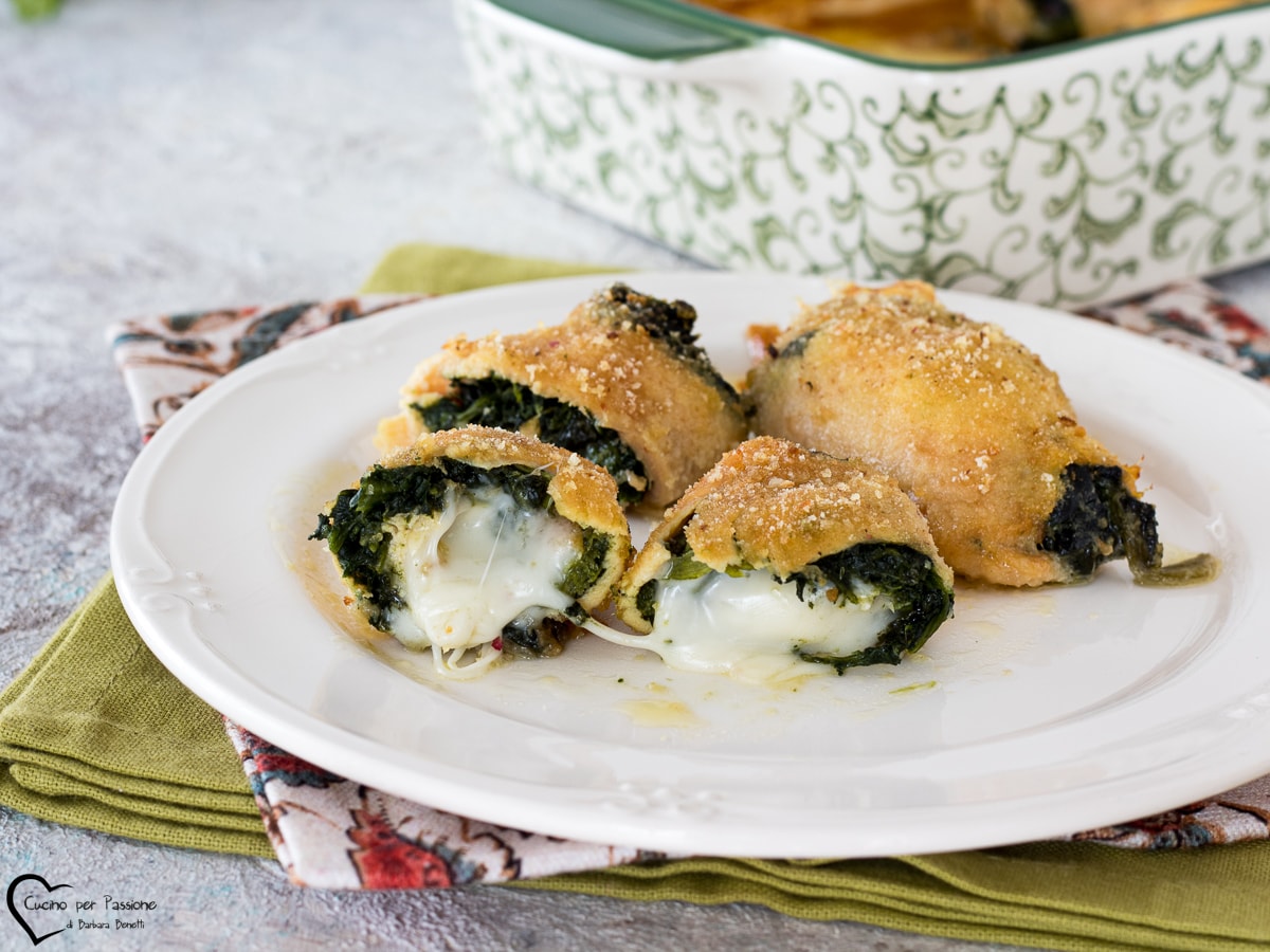 ROLLITOS DE POLLO CON ESPINACAS