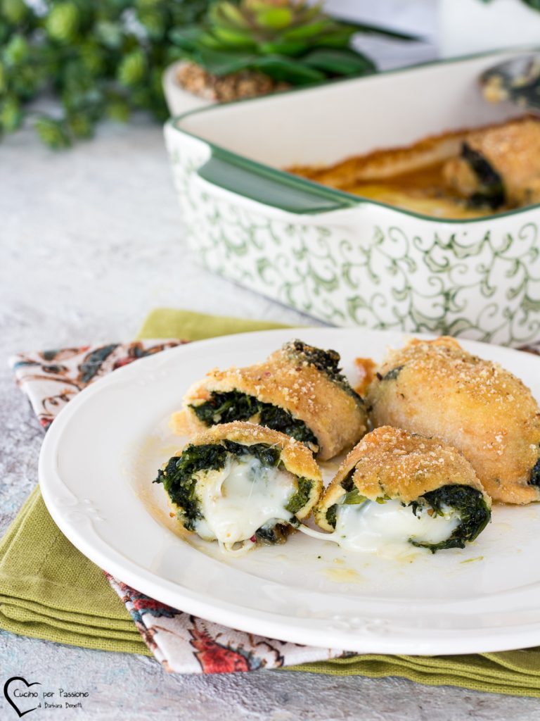 rollitos de pollo con espinacas