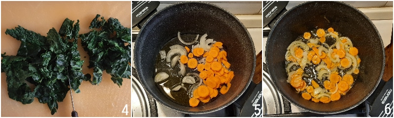 sopa de verduras gratinada con alubias col negra y queso fundido el chicco di mais 2 sofreír la cebolla