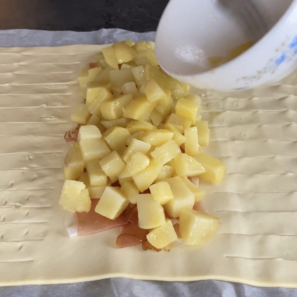 tarta salada speck y patatas