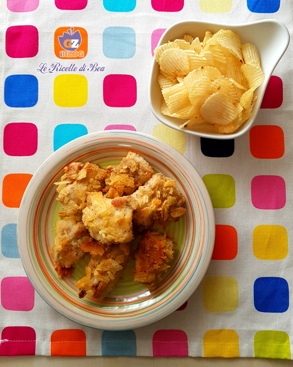 Trocitos de pollo con patatas rústicas