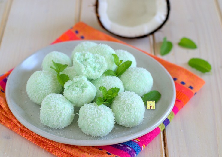 Trufas de coco y menta