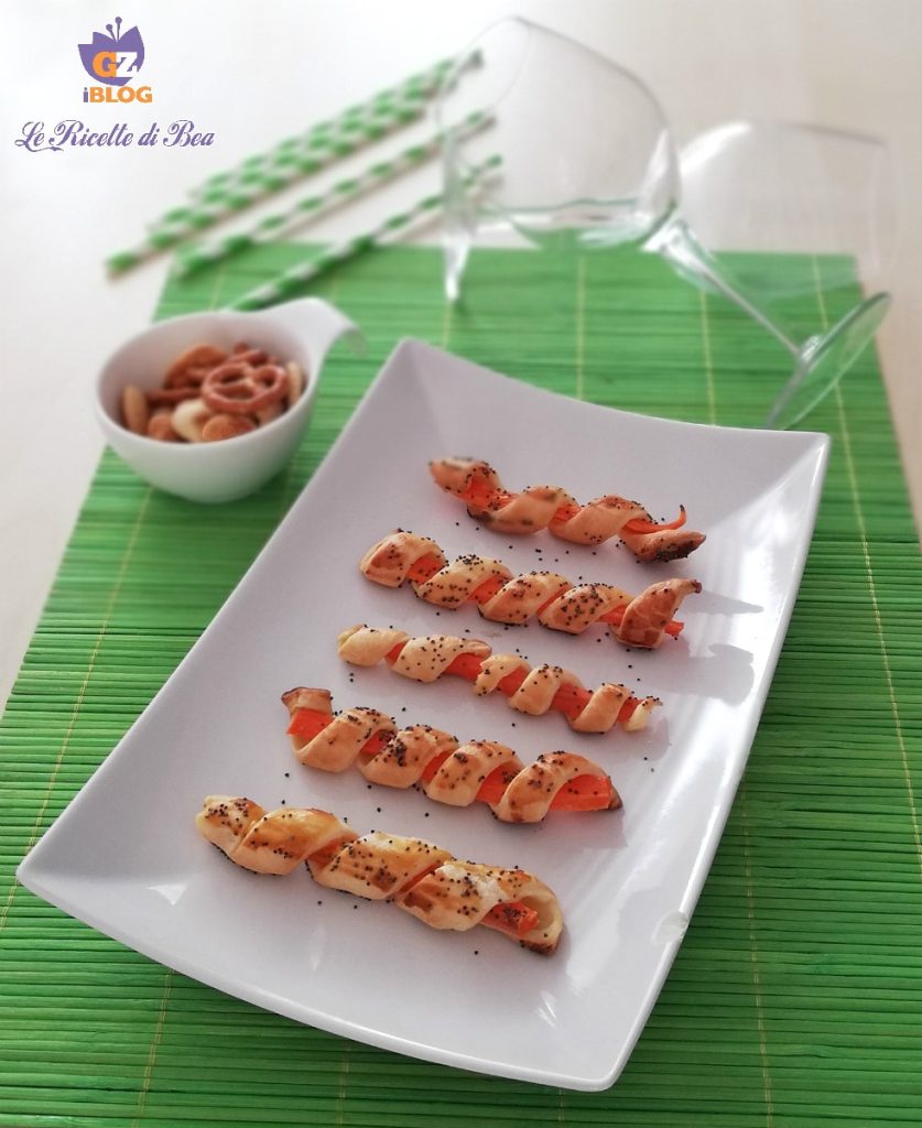 palitos de zanahoria con hojaldre