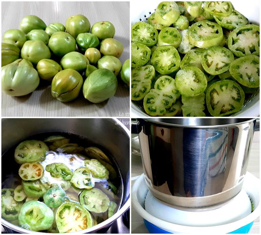 Tomates verdes en aceite