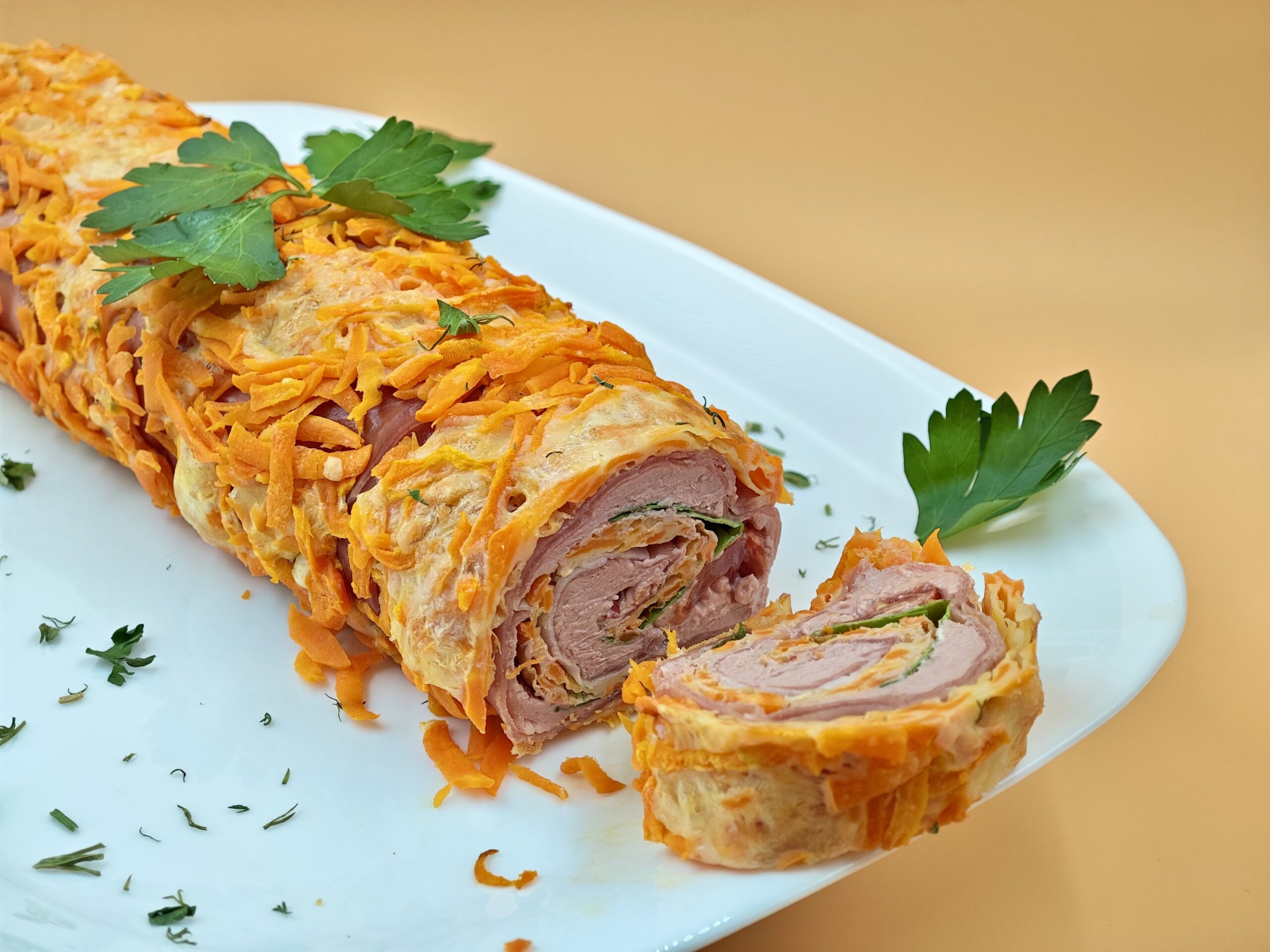 Rollo de zanahorias relleno