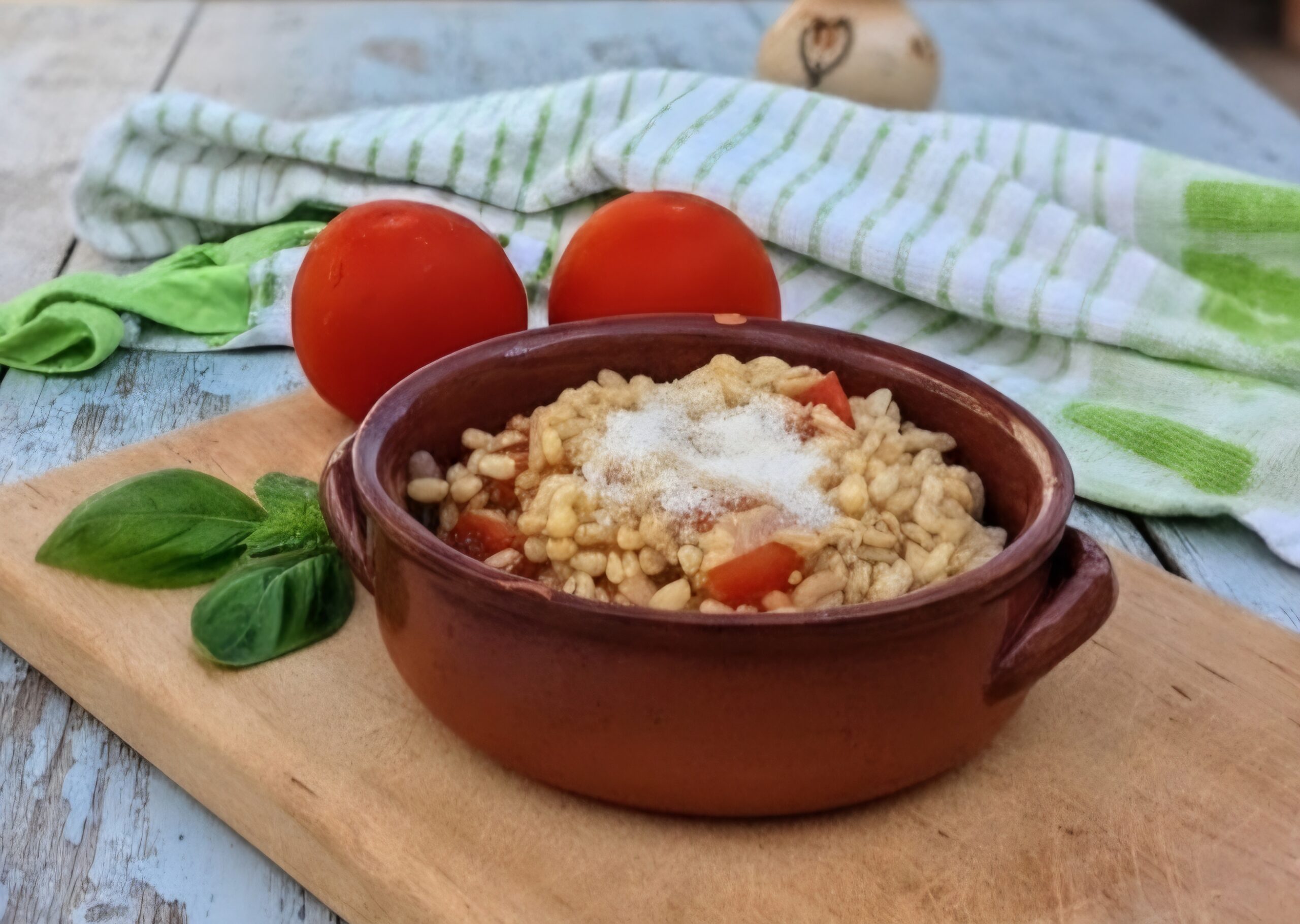 Orzotto con tomate y parmesano