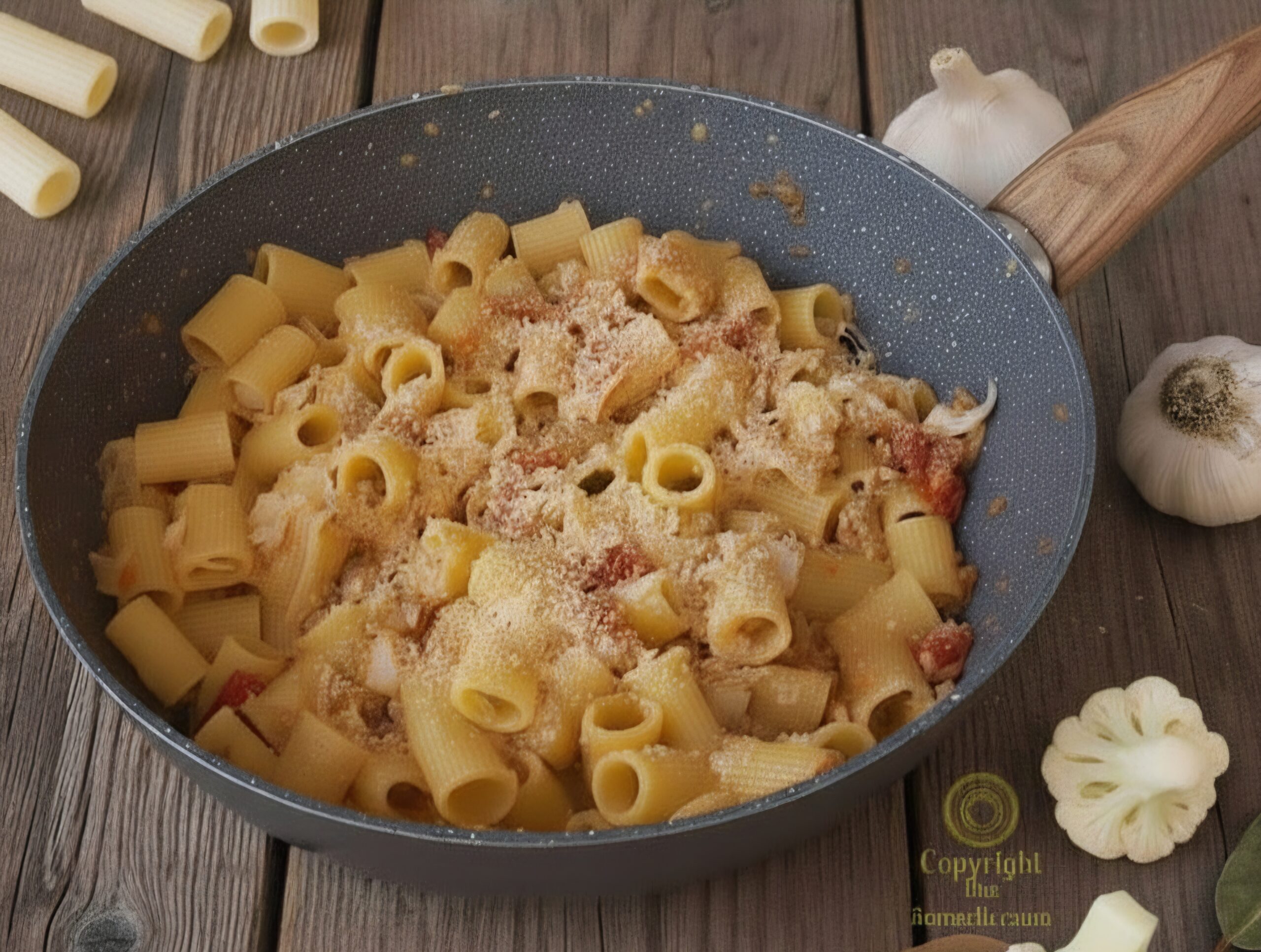 Macarrones con coliflor y anchoas