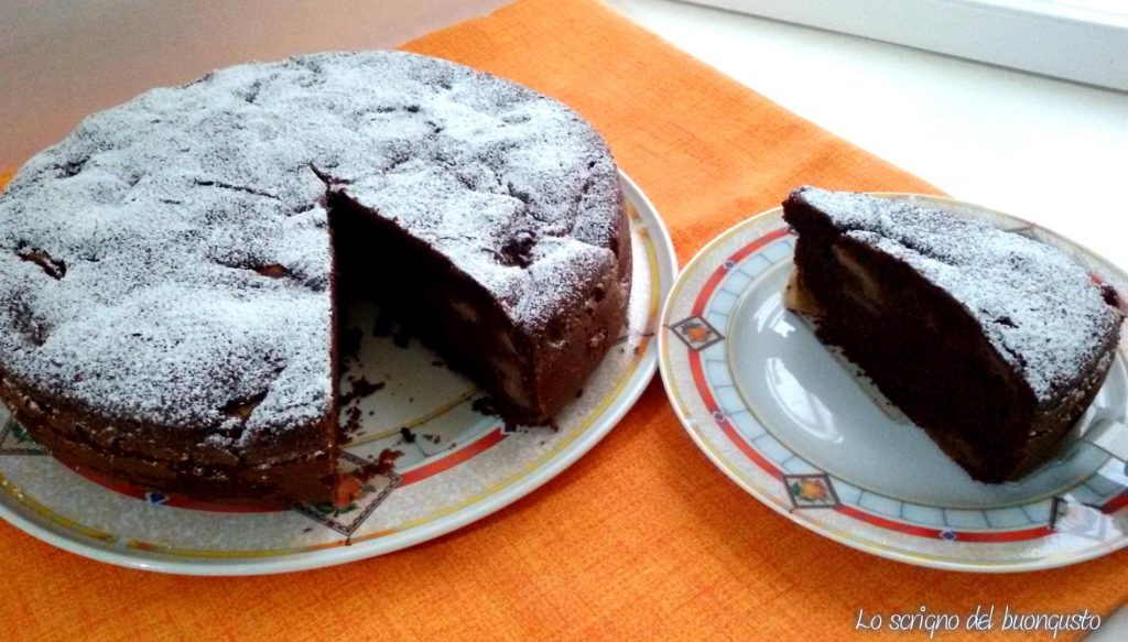 tarta de manzana con chocolate