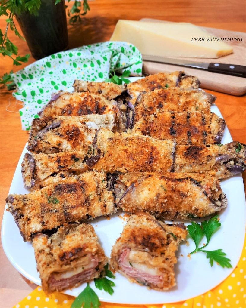 Rollitos de berenjena en sartén